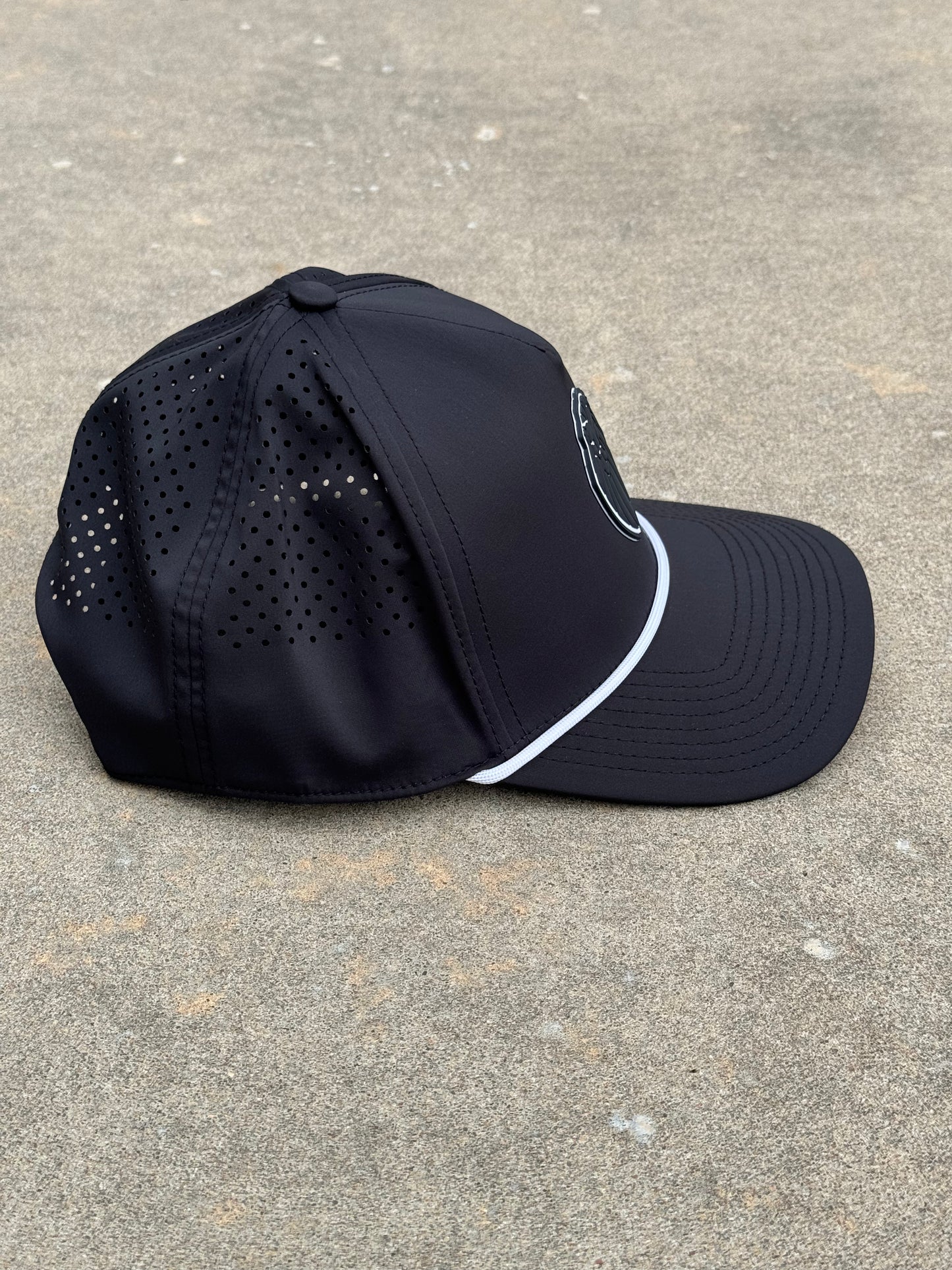 Branded Bills - Curved 5-Panel Rope Snapback Hat - Black